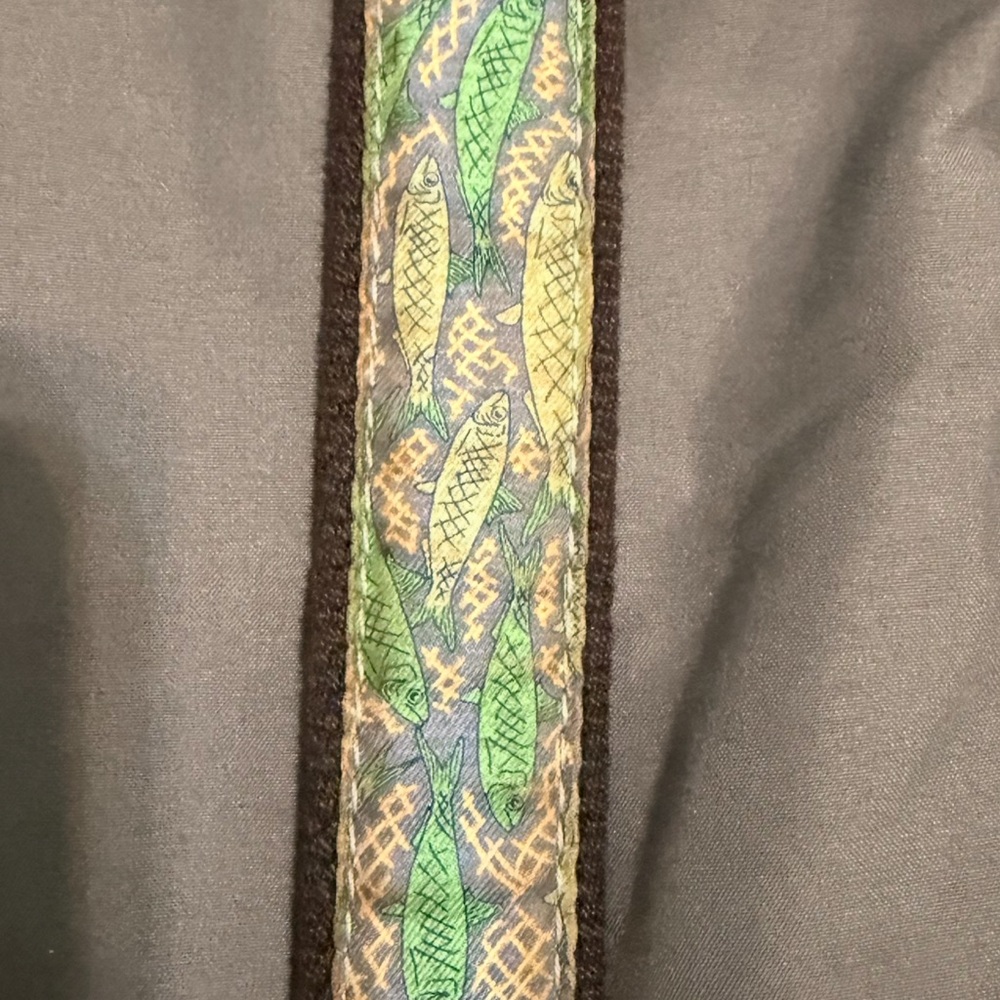 Vineyard Vines Green Fish Pattern Reptile Leash